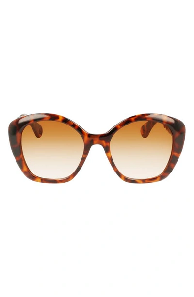 Shop Lanvin Babe 54mm Butterfly Sunglasses In Havana