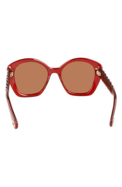 Shop Lanvin Babe 54mm Butterfly Sunglasses In Deep Red