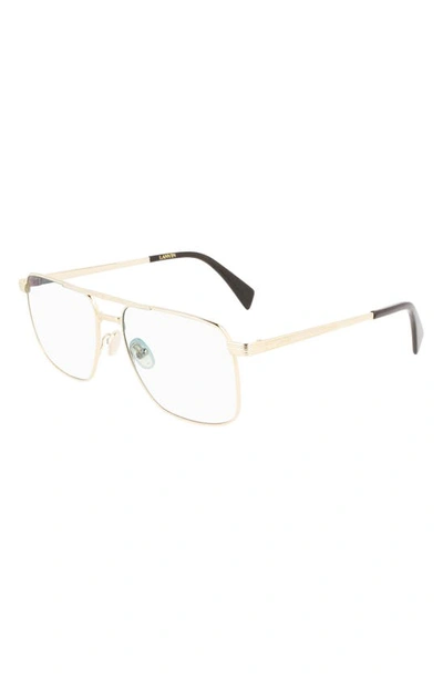 Shop Lanvin Jl 58mm Rectangular Sunglasses In Gold / Gradient Petrol