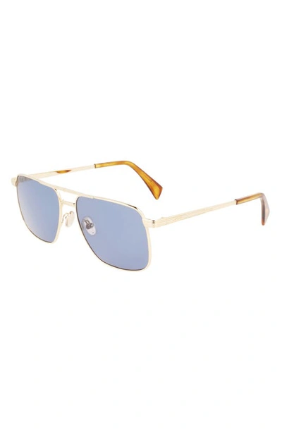 Shop Lanvin Jl 58mm Rectangular Sunglasses In Gold / Blue