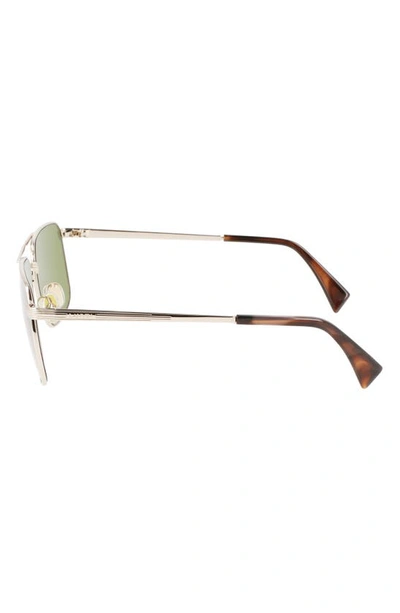 Shop Lanvin Jl 58mm Rectangular Sunglasses In Gold / Green