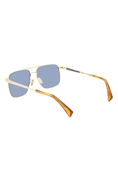 Shop Lanvin Jl 58mm Rectangular Sunglasses In Gold / Blue