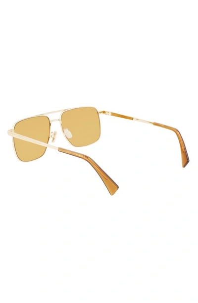 Shop Lanvin Jl 58mm Rectangular Sunglasses In Gold / Caramel