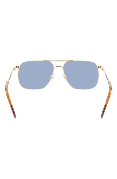 Shop Lanvin Jl 58mm Rectangular Sunglasses In Gold / Blue