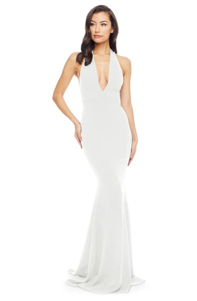 Dress The Population Camden Mermaid Hem Evening Gown In White