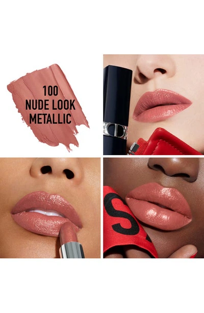 Shop Dior Rouge  Lipstick Refill In 100 Nude Look / Metallic