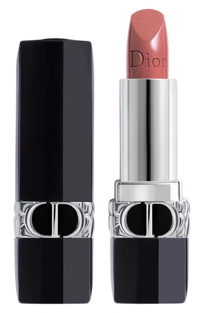 Shop Dior Rouge  Refillable Lipstick In 100 Nude Look / Metallic