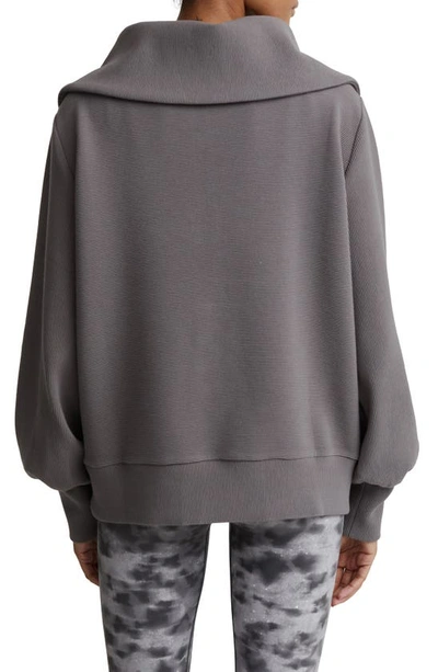 Varley Vine Ottoman Half Zip Pullover In Deep Charcoal