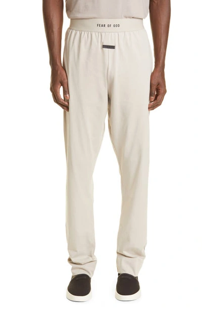 Shop Fear Of God Stretch Cotton Lounge Pants In Cement