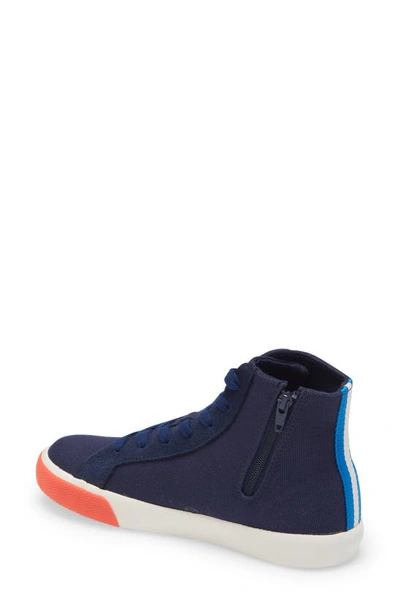 Shop Boden Contrast High Top Sneaker In Navy Blue