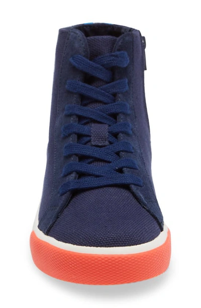 Shop Boden Contrast High Top Sneaker In Navy Blue