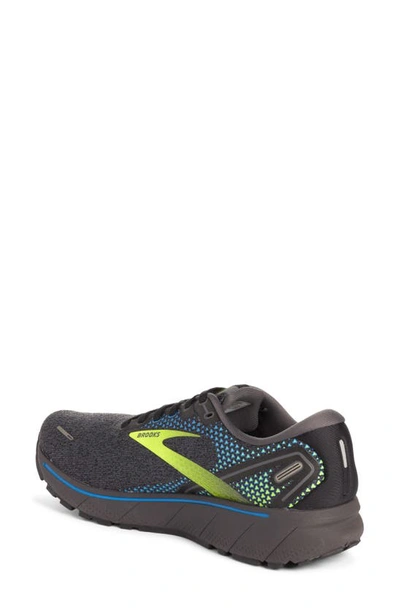 Brooks Men's Ghost 14 Running Sneakers From Finish Line In Black/ Blue/ Nightlife