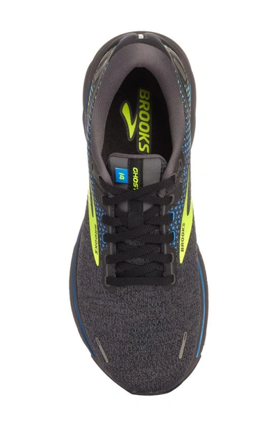 Brooks Men's Ghost 14 Running Sneakers From Finish Line In Black/ Blue/ Nightlife
