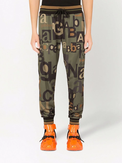 Shop Dolce & Gabbana Logo-print Track Pants In Grün