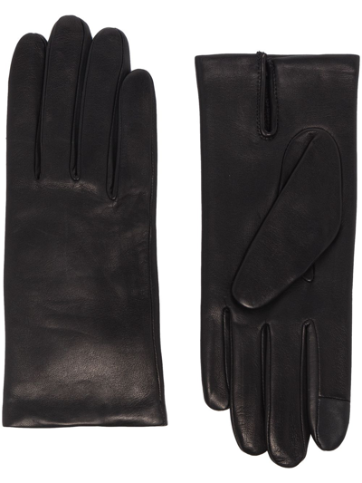 Shop Agnelle Slit Lined Gloves In Schwarz