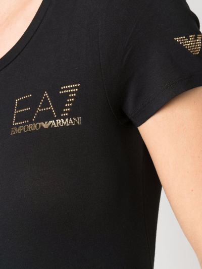 Shop Ea7 Logo-print Short-sleeved T-shirt In Schwarz