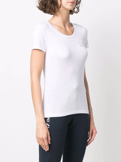 Shop Ea7 Logo-print Short-sleeved T-shirt In Weiss