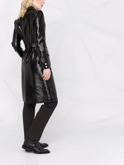 标贴漆光面料外套