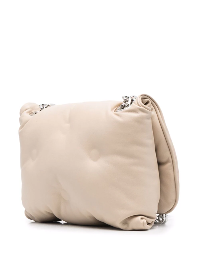 Maison Margiela Quilted Logo-plaque Crossbody Bag In Neutrals