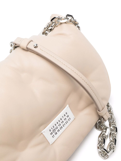 Maison Margiela Quilted Logo-plaque Crossbody Bag In Neutrals