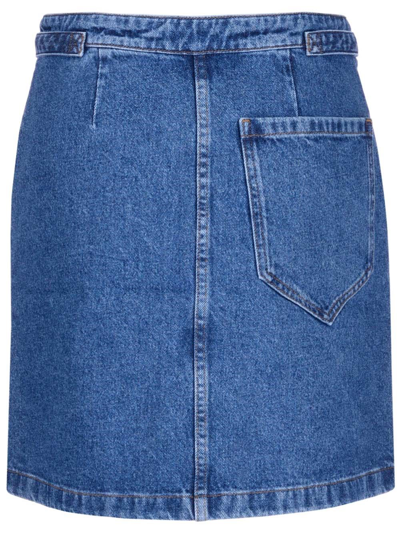 Shop Apc A.p.c. Women's Blue Other Materials Skirt