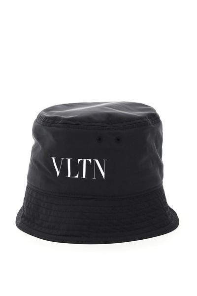 Shop Valentino Vltn Printed Bucket Hat In Black