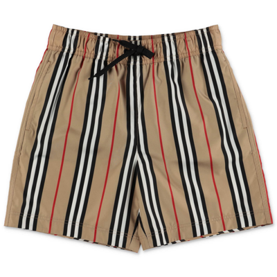 Shop Burberry Costume Shorts Da Mare Icon Stripe In Nylon In Check