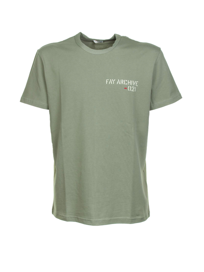 Shop Fay Archive T-shirt In Militare