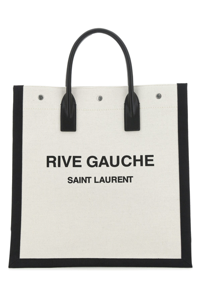 Saint Laurent Two-tone Canvas Rive Gauche Shopping Bag
