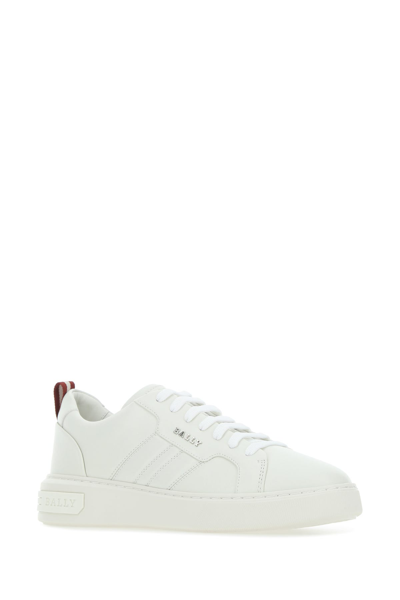 Shop Bally White Nappa Leather Sneakers  White  Uomo 6
