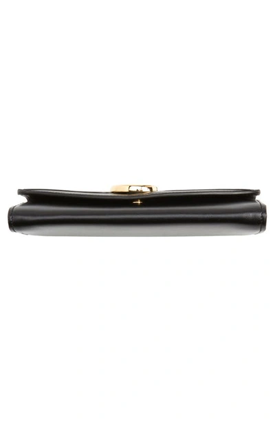 Shop Chloé Long Calfskin Leather Flap Wallet In Black