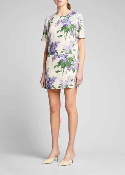 Shop Libertine Lilac Garden Linen Romper Dress