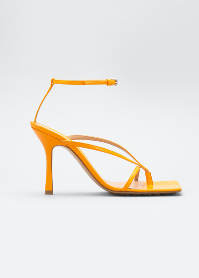 Shop Bottega Veneta Multi Strap Stretch High-heel Sandals In Aquarium