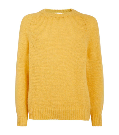 Shop Erdem Mohair-blend Noel Sweater In Yellow