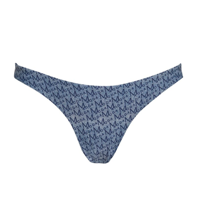 Shop Magda Butrym Monogram Bikini Bottoms In Blue