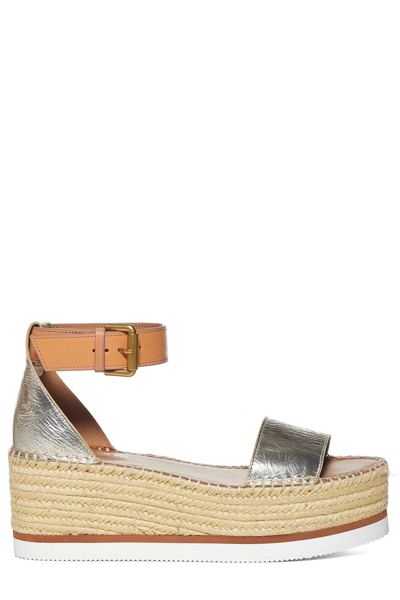 Shop See By Chloé Open Toe Wedges Sandals In Multi