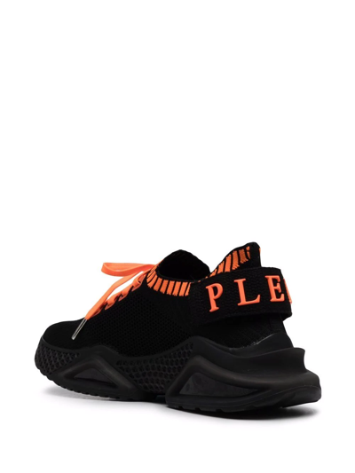 Shop Philipp Plein Runner Iconic Plein Low-top Sneakers In Black