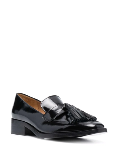 Shop Ulla Johnson Tassel-detail Leather Loafers In Black
