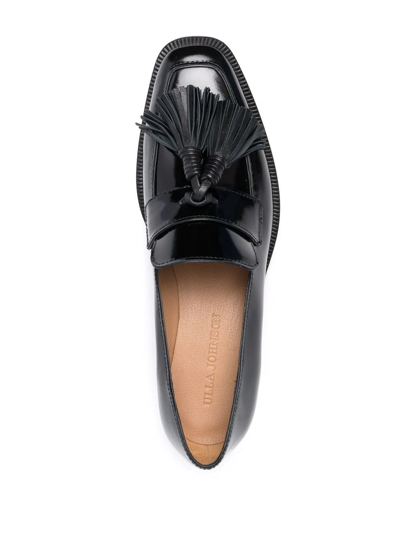 Shop Ulla Johnson Tassel-detail Leather Loafers In Black