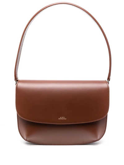 Apc Brown Mini Sarah Shoulder Bag In Brown