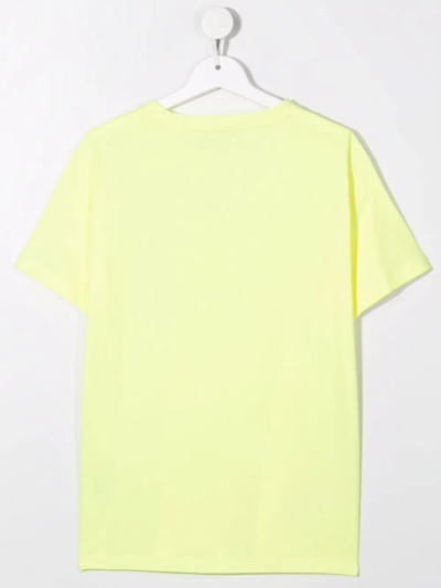 Shop Balmain Teen Logo-embossed Cotton T-shirt In Yellow