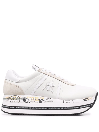 Shop Premiata Beth Platform Sneakers In White