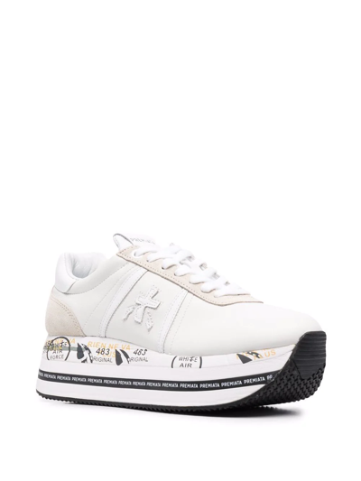 Shop Premiata Beth Platform Sneakers In White