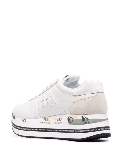Premiata Beth Leather Sneakers In White