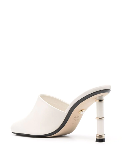 Shop Alevì Sclupted-heel 100mm Mules In Neutrals