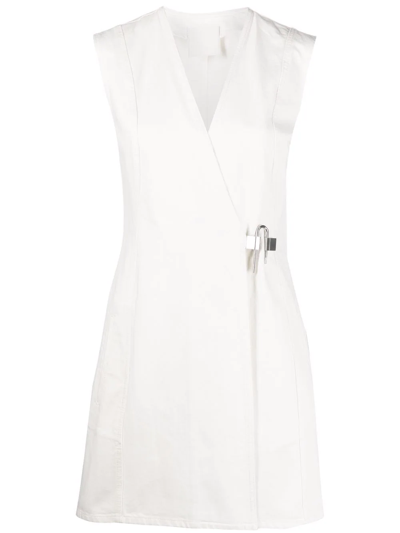 Givenchy Padlock Washed Denim Minidress In White