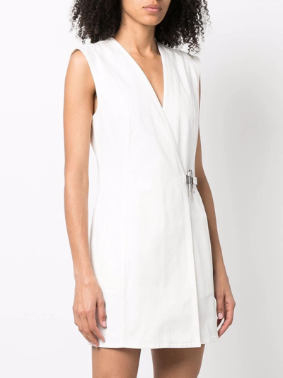 Givenchy Padlock Washed Denim Minidress In White