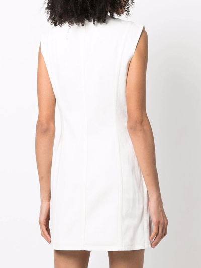Givenchy Padlock Washed Denim Minidress In White