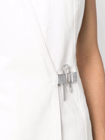 Givenchy Padlock Washed Denim Minidress In White