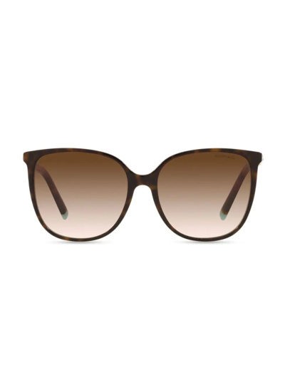 Shop Tiffany & Co Women's 57mm Square Sunglasses In Havana